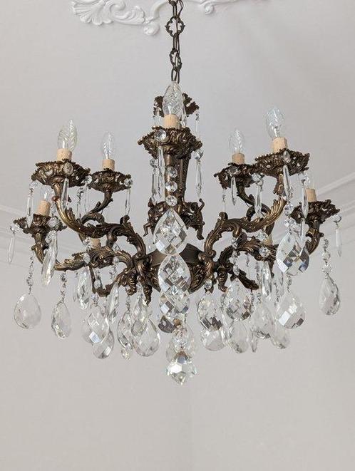 Kroonluchter - Kristal - 12 lampen, Antiek en Kunst, Antiek | Overige Antiek