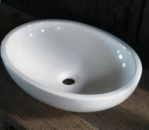 Waskom Ovaal 50 x 39 x 14 cm Keramiek Wit, Huis en Inrichting, Badkamer | Badkamermeubels, Nieuw, Ophalen of Verzenden