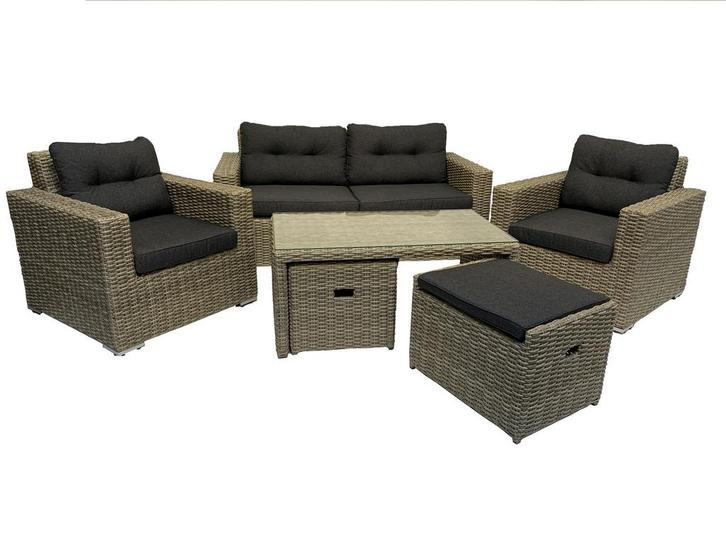 6-persoons Loungeset Garonne Forest Grey | Incl. tafel, Tuin en Terras, Tuinsets en Loungesets, Loungeset, Nieuw, 6 zitplaatsen