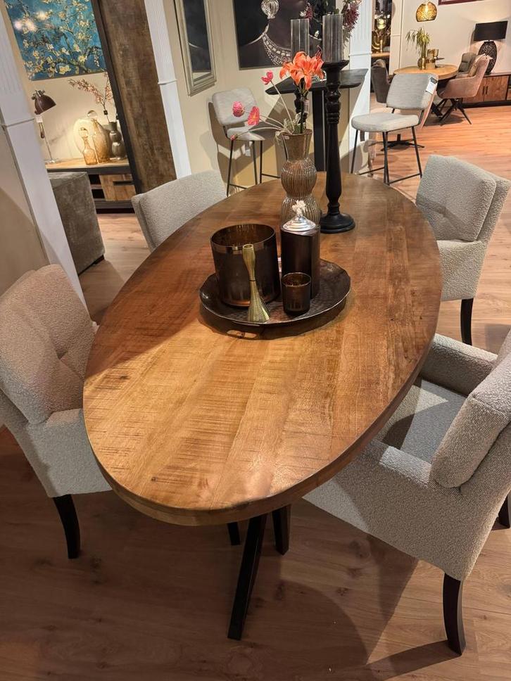 Actie! Mango tafel (Ovaal) - 240 x 110, Huis en Inrichting, Tafelonderdelen