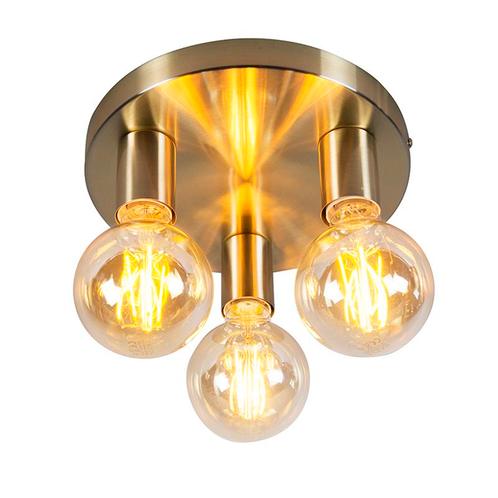 Art Deco plafondlamp goud rond - Facil 3, Huis en Inrichting, Lampen | Plafondlampen, Nieuw, Overige materialen