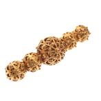 Vintage/antiek gouden broche; Filigrain (fantasie), Ophalen of Verzenden, Gebruikt, Overige kleuren, Goud