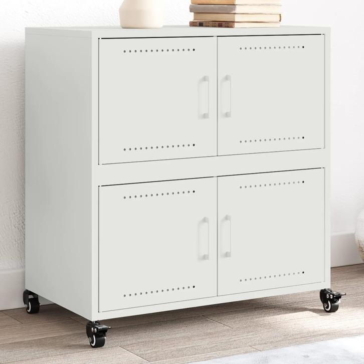 vidaXL Dressoir 68x39x72 cm staal wit, Huis en Inrichting, Kasten | Dressoirs, 25 tot 50 cm, Nieuw, 50 tot 100 cm, Metaal, Verzenden