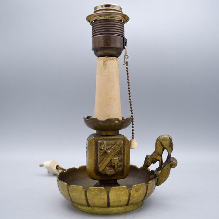 Tafellamp - Palmatoria met dierenhandvat - Brons, Antiek en Kunst, Antiek | Overige Antiek