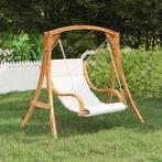 vidaXL Schommelstoel zonder schommelframe met kussen gebogen, Verzenden, Nieuw, Hout