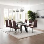 Sledestoelen, kunstleer - bruin, Set van 6, Verzenden, Nieuw