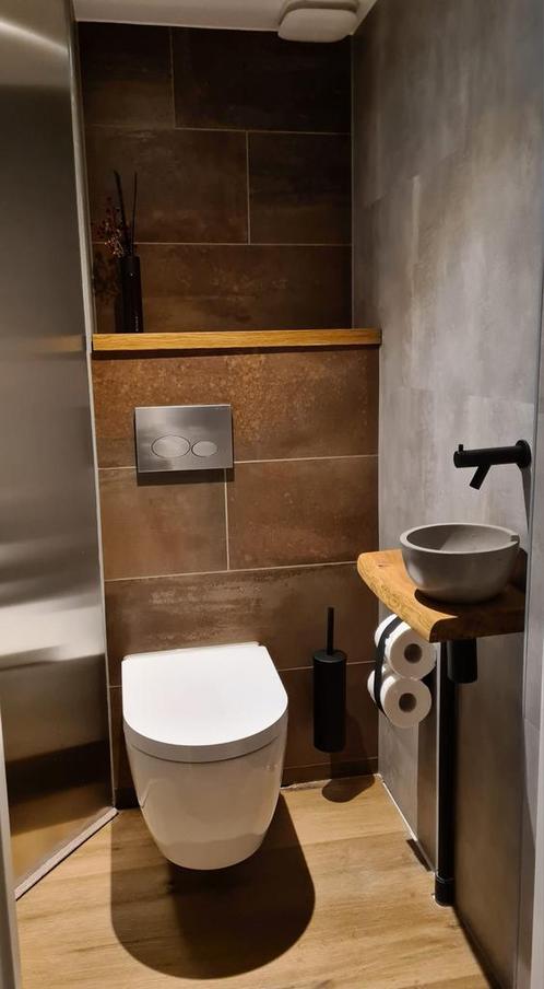 Houten wc/toiletplank - 4cm dik eiken - Rechte afwerking, Huis en Inrichting, Woonaccessoires | Wandplanken en Boekenplanken, Nieuw