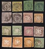 Württemberg 1851/1859 - Lot gesneden uit Württembergse, Postzegels en Munten, Gestempeld