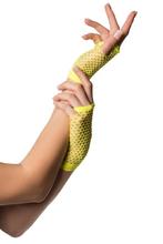 Nethandschoenen kort fluor geel, Kleding | Dames, Ophalen of Verzenden, Nieuw