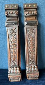 Snijwerk, Gotische pilasters - 51 cm - Eik, Antiek en Kunst
