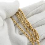Gouden gedraaide schakel ketting; 50,5 cm | Mioro, Sieraden, Tassen en Uiterlijk, Kettingen, Ophalen of Verzenden, Gebruikt, Overige kleuren