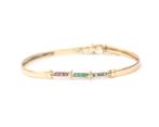 14krt. geelgouden armband met smaragd, robijn en saffier, Gebruikt
