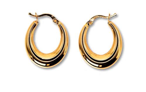 Gouden Oorbellen Hoops 14K, Sieraden, Tassen en Uiterlijk, Oorbellen, Goud, Nieuw, Goud, Verzenden