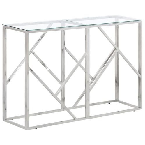 vidaXL Wandtafel roestvrijstaal en gehard glas zilverkleurig, Huis en Inrichting, Tafels | Bijzettafels, Nieuw, Verzenden