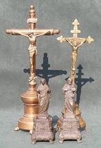 Collectie heiligenbeelden (4) - Brons, Zinklegering -, Antiek en Kunst