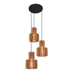 Retro hanglamp zwart met oranje 3-lichts - Felt, Huis en Inrichting, Lampen | Hanglampen, Nieuw, Retro, 75 cm of meer