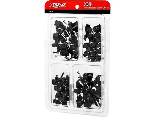 Spijkerclip assortiment - 80 stuks - Zwart - CC80B, Hobby en Vrije tijd, Elektronica-componenten, Nieuw, Ophalen of Verzenden