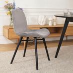Velvet eetkamerstoel grijs | Aanbieding | Direct leverbaar, Huis en Inrichting, Stoelen, Verzenden, Modern/Scandinavisch, Nieuw