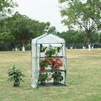 [en.casa] Tuinkas Chaam foliekas 125x69x49 cm wit, Tuin en Terras, Tuinhuizen, Verzenden, Nieuw