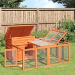 vidaXL Konijnenhok 144x123x67,5 cm massief grenenhout bruin, Dieren en Toebehoren, Verzenden, Nieuw