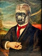 Scuola inglese (XIX) - Ritratto di Sir Gorilla, Antiek en Kunst