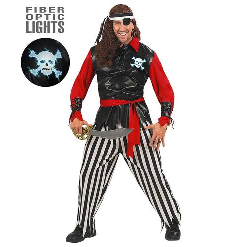 Piraat Kostuum Rood Zwart Heren Met Licht, Kleding | Heren, Carnavalskleding en Feestkleding, Nieuw, Verzenden
