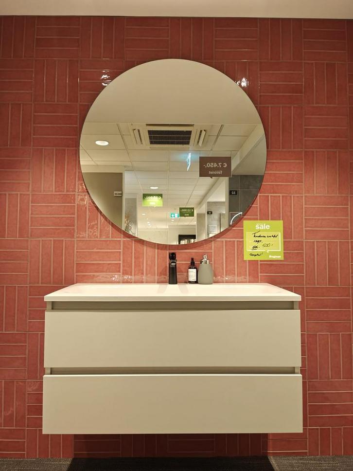 Showmodel badmeubel 100cm greeploos - 0027, Huis en Inrichting, Badkamer | Badkamermeubels, Wastafelkast, Nieuw, Ophalen