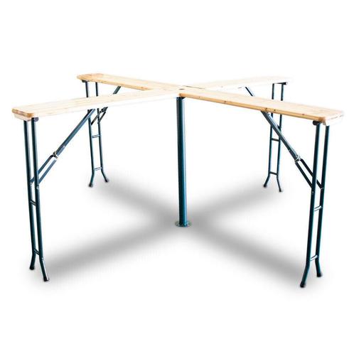 Inklapbare houten biertafel - Kruisvormig - 241 cm, Tuin en Terras, Tuinbanken, Nieuw, Verzenden