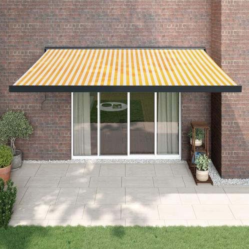 vidaXL Luifel uittrekbaar 4,5x3 m stof en aluminium geel en, Tuin en Terras, Zonneschermen, Nieuw, Verzenden
