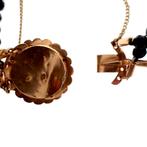 Antiek rouw armband met gouden slot | ca. Ø 4,7 cm (vintage, Sieraden, Tassen en Uiterlijk, Armbanden, Gebruikt, Overige kleuren