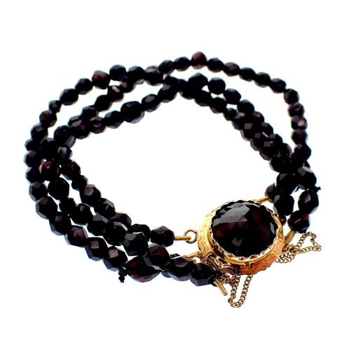 Glaskralen armband met gouden slot; Antiek | Ø 57 mm, Sieraden, Tassen en Uiterlijk, Armbanden, Overige kleuren, Gebruikt, Goud