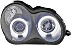 Koplampen Mercedes W203 00-04 h1+h1 Angel Eyes CCFL zwart, Ophalen of Verzenden, Nieuw