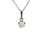 Witgouden solitair hanger met diamant 14 krt, Ophalen of Verzenden, Nieuw