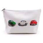 Toilettas - Fiat 500 - Groen&Wit&Rood - PVC - 19x29x6cm NIEU, Sieraden, Tassen en Uiterlijk, Toilettassen, Ophalen of Verzenden