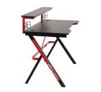 Game bureau - dubbel niveau - met bekerhouders - zwart-rood