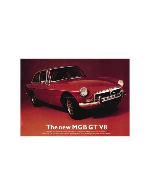 1973 MG MGB GT V8 LEAFLET ENGELS, Boeken, Auto's | Folders en Tijdschriften