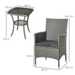 Rotan Tuinmeubelset Met Bijzettafel Bistroset 3-delig. Balko, Nieuw, Verzenden