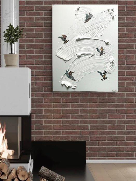 Taty Ur - Ski lovers, Antiek en Kunst, Kunst | Schilderijen | Modern