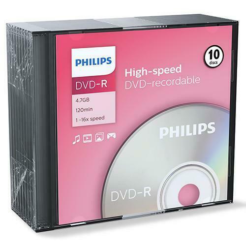 Philips | DVD-R | 4.7 GB | 10 stuks, Computers en Software, Beschrijfbare discs, Nieuw, Verzenden