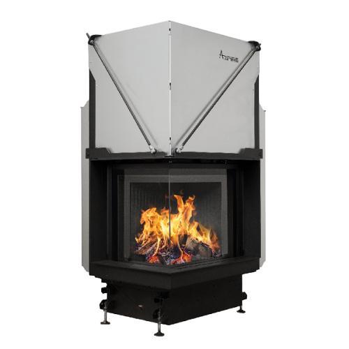 Inbouw Houtkachel Quattro 50 Links Glas Premium Edition, Huis en Inrichting, Kachels