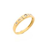 Gouden ring met zirconia (geelgoud, dames sieraden), 18 tot 19, Gebruikt, Overige kleuren, Ophalen of Verzenden