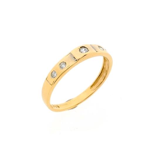 Gouden ring met zirconia (geelgoud, dames sieraden), Sieraden, Tassen en Uiterlijk, Ringen, Dame, Met edelsteen, Overige kleuren
