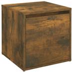 Opbergbox met lade 40,5x40x40 cm bewerkt hout gerookt eiken, Verzenden