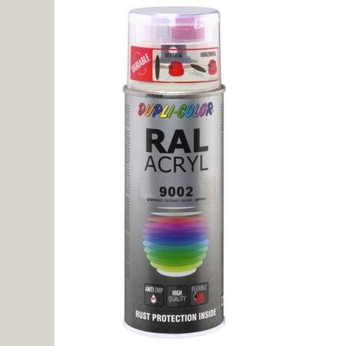 Dupli-Color Ral Acryl Ral 9002 Grijswit Hoogglans 400 ml, Doe-het-zelf en Verbouw, Verf, Beits en Lak, Nieuw, Ophalen of Verzenden