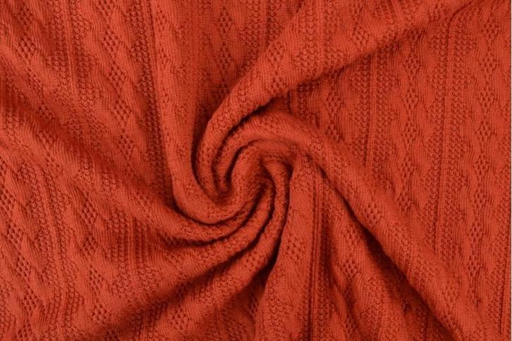 10 meter jacquard gebreide kabelstof - Koper, Hobby en Vrije tijd, Stoffen en Lappen, 120 cm of meer, 200 cm of meer, Overige kleuren