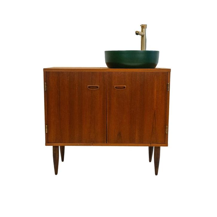 Badkamermeubel | Vintage | Teak |  3765, Huis en Inrichting, Badkamer | Badkamermeubels, 75 cm of meer, Zo goed als nieuw, Wastafelkast