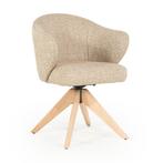 *WOONWINKEL* Eleonora Connor Natural Eetkamerstoel Met Eiken, Verzenden, Nieuw, Stof