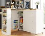 Draaibare Bartafel op Wielen met Lades en Snackplank, Verzenden, Nieuw