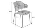 Design stoel VOGUE grijs fluweel zwart metalen poten - 43151, Nieuw, Ophalen of Verzenden