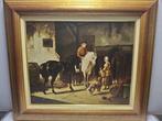Cornelis Reestap (XX) - Zicht in de paardenstal, Antiek en Kunst, Kunst | Schilderijen | Klassiek